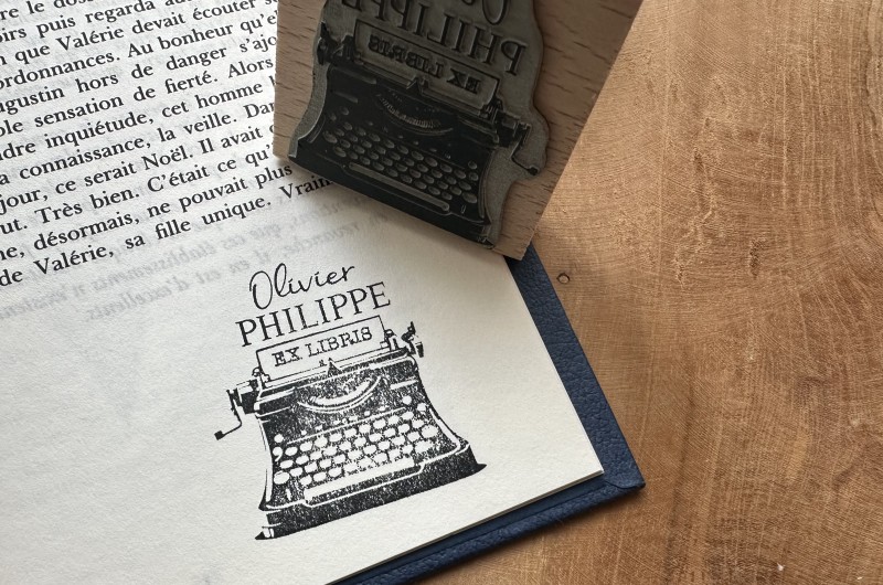 Tampon Ex Libris Machine à écrire