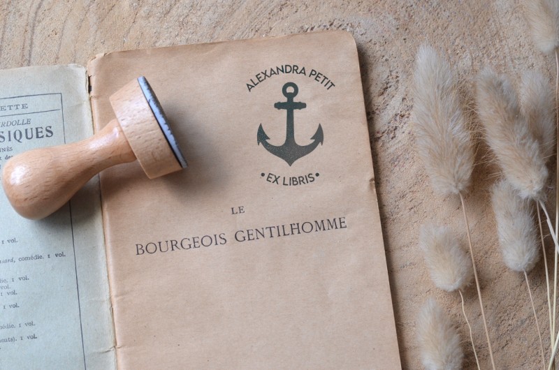 Tampon Ex Libris Ancre Marine
