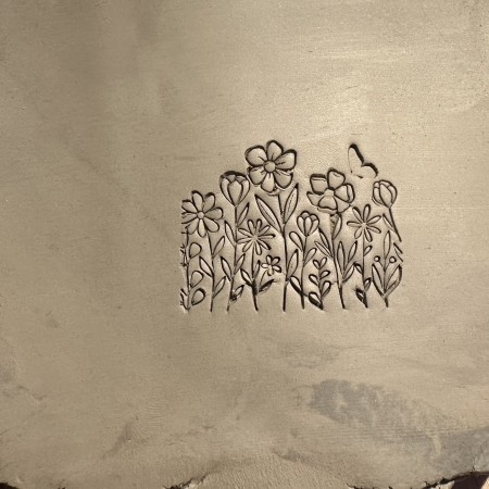 Tampon poterie - Fleurs sauvages