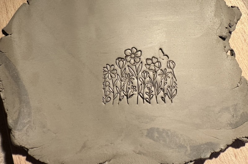 Tampon poterie - Fleurs sauvages