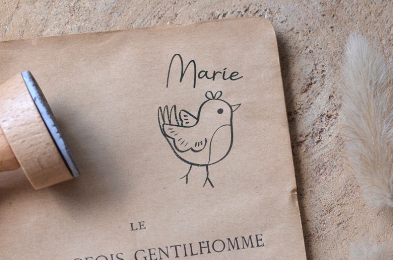 Tampon Oiseau personnalisé