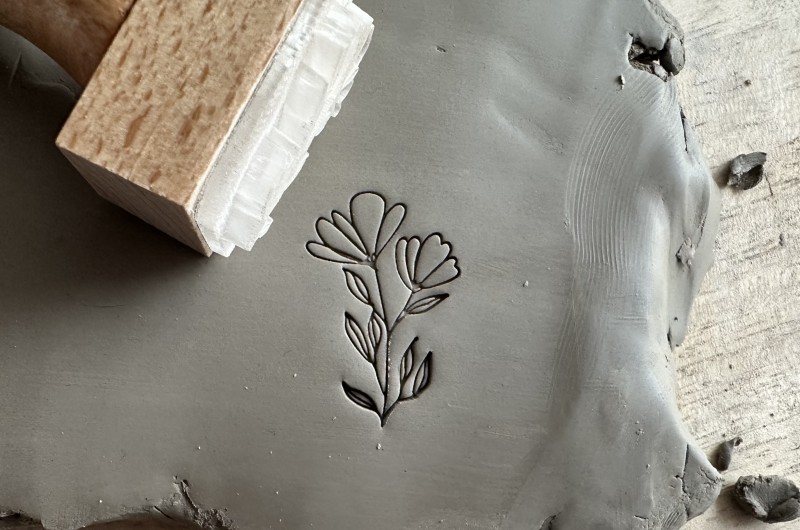 Tampon poterie - Fleurs sauvages