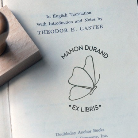 Tampon Ex Libris Papillon Line art