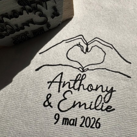Tampon Mariage Coeur Mains