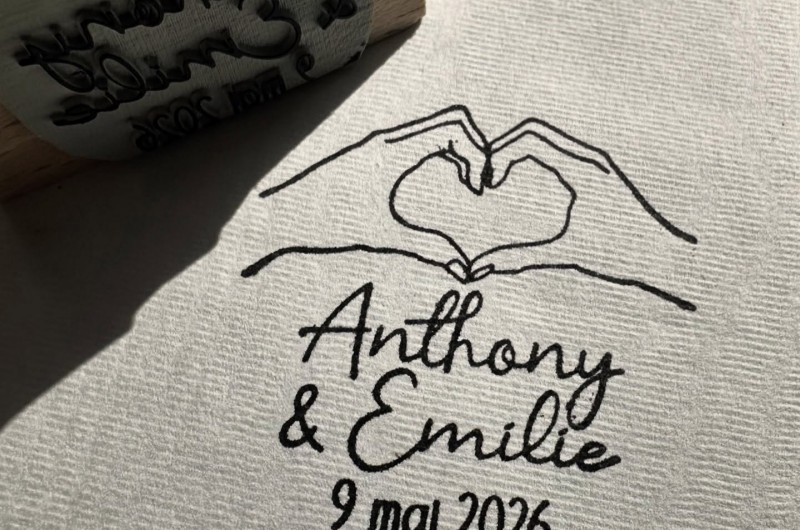 Tampon Mariage Coeur Mains