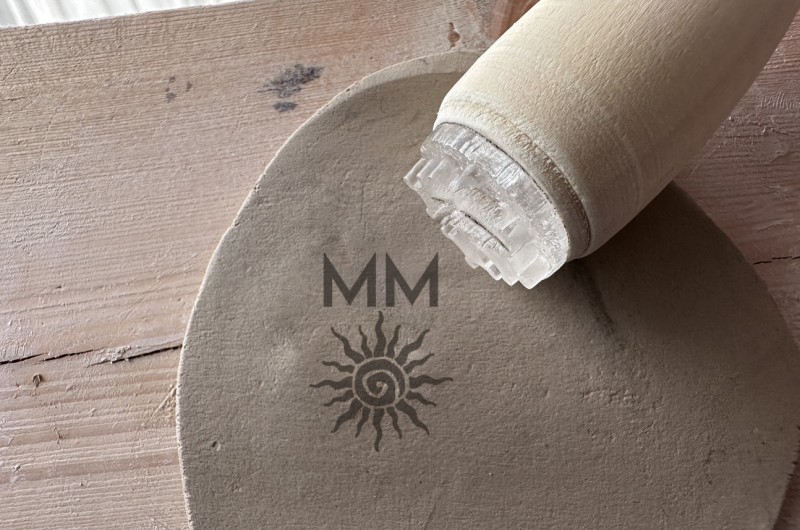 Tampon Signature pour céramique - Soleil tribal