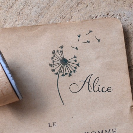 Tampon Dandelion Pissenlit avec prénom personnalisé