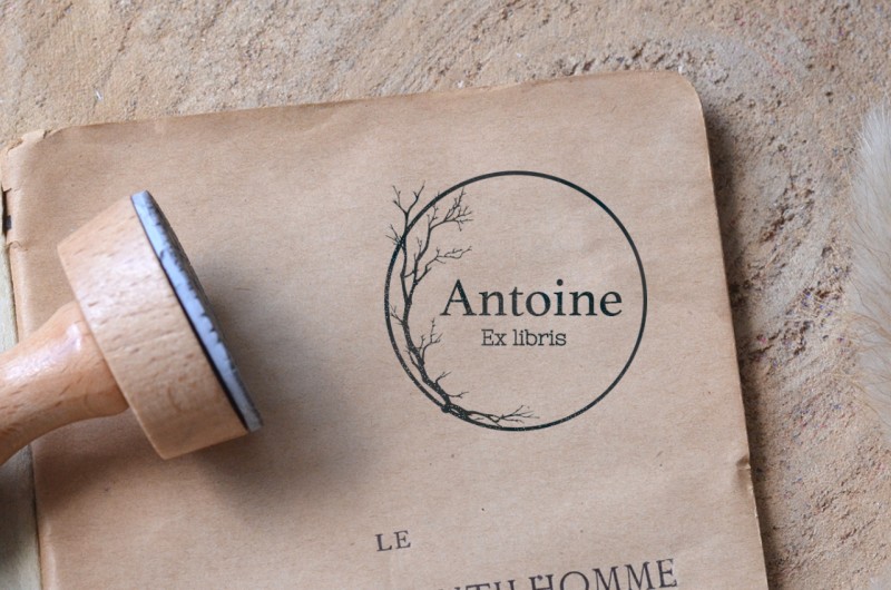 Tampon Ex Libris Branche d'arbre