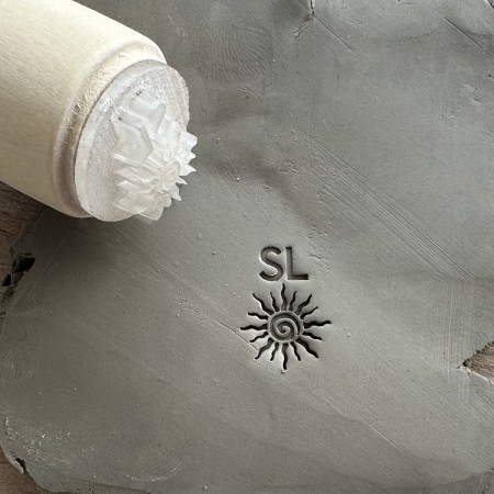Tampon Signature pour céramique - Soleil tribal