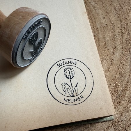 Tampon Ex Libris Tulipe