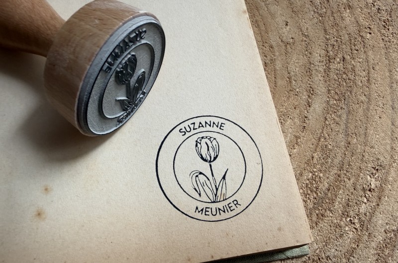 Tampon Ex Libris Tulipe