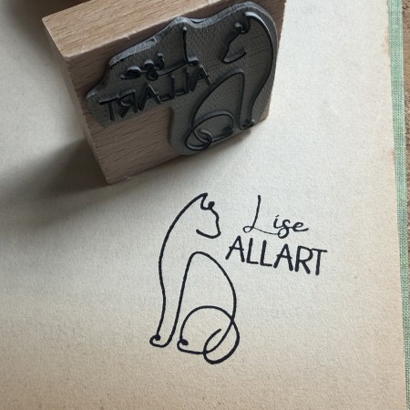 Tampon personnalisé Chat Line Art