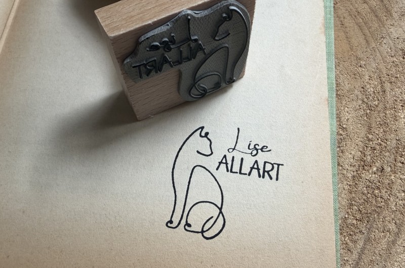 Tampon personnalisé Chat Line Art