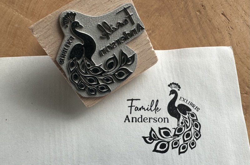 Tampon Ex Libris Paon