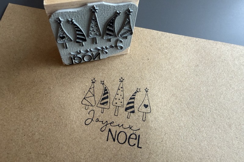 Tampon Joyeux Noël Sapins