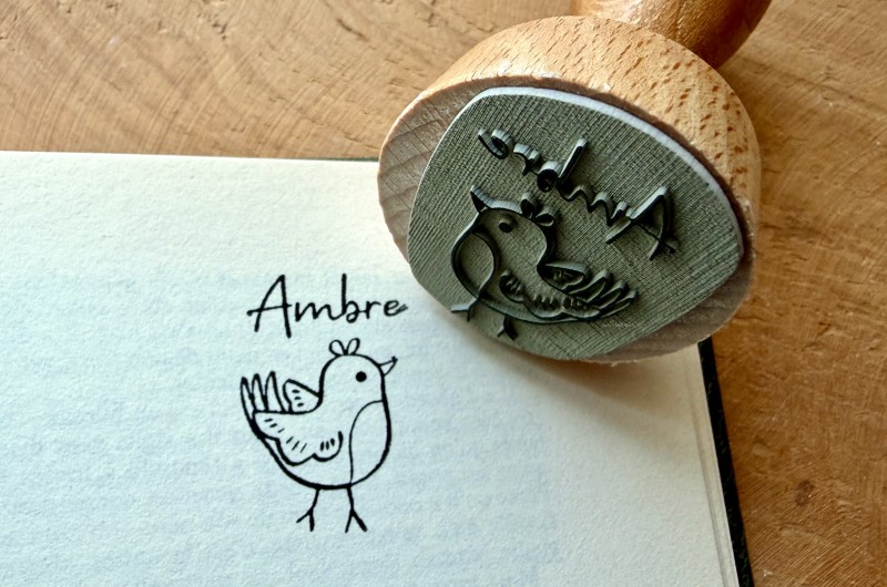 Tampon Oiseau personnalisé