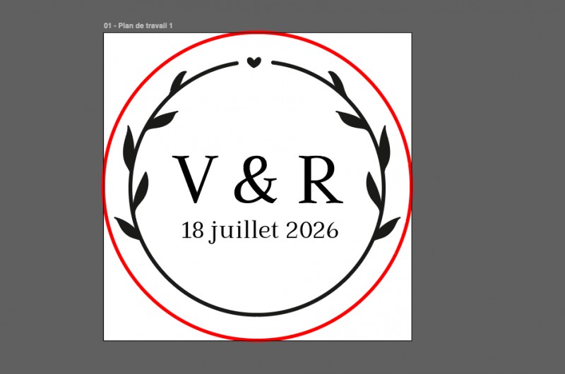 Tampon Céramique Mariage feuillage