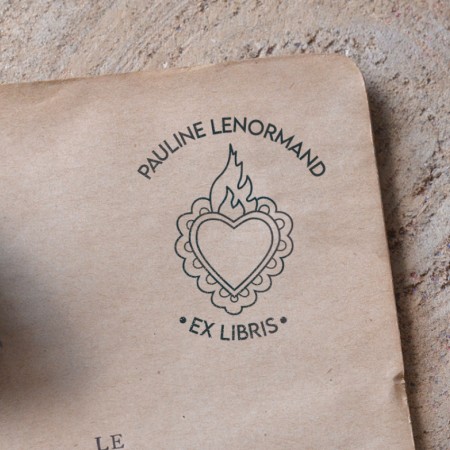 Tampon Ex Libris Coeur Ex Voto
