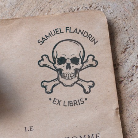 Tampon Ex Libris Tête de mort