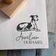 Tampon Chien personnalisé - Lévrier assis