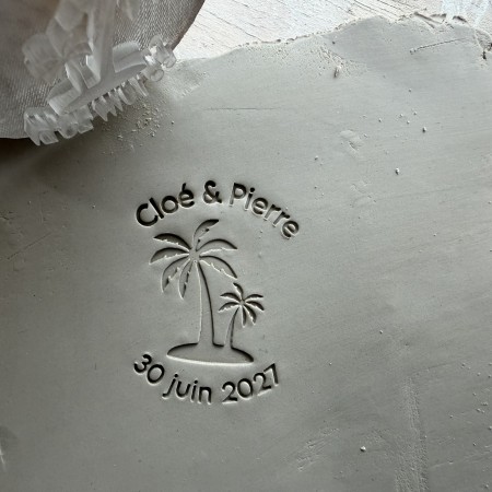 Tampon Céramique Mariage Palmier