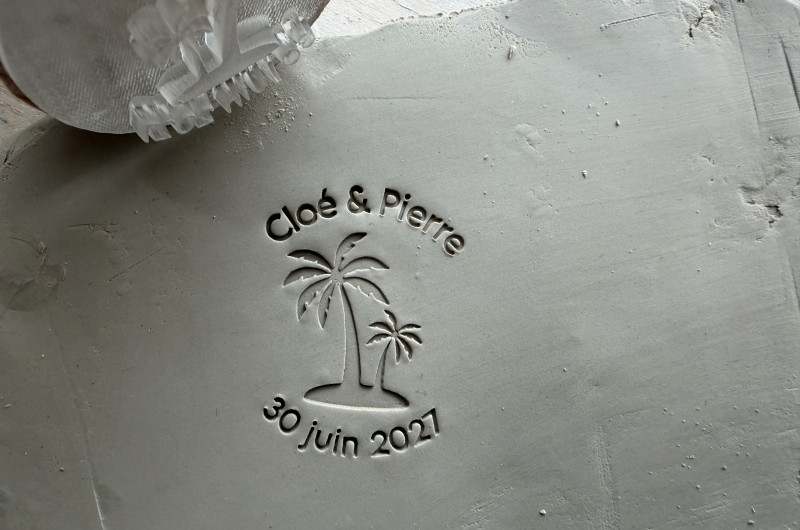 Tampon Céramique Mariage Palmier