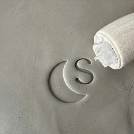 Tampon Signature pour céramique Lune et initiale