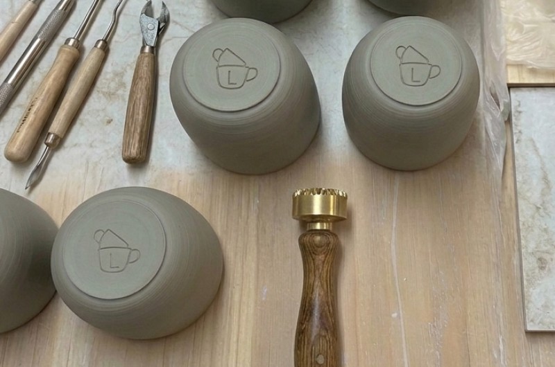 Tampon personnalisé en laiton – Pour argile, céramique, savon & cuir