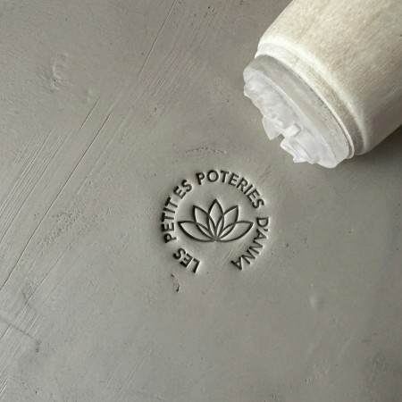 Tampon Signature pour poterie Lotus circulaire
