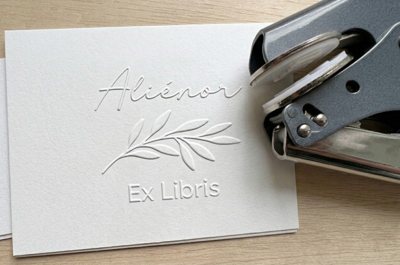 Pince à gaufrer Ex libris Branche personnalisée