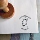 Tampon Ex Libris Moai pour livre personnalisé