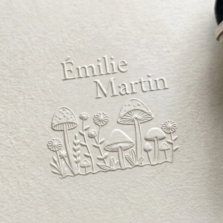 Pince à gaufrer Ex libris Champignons personnalisée