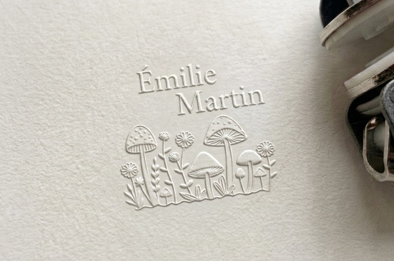 Pince à gaufrer Ex libris Champignons personnalisée