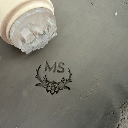 Tampon Signature pour céramique - Bois de Cerf et initiales