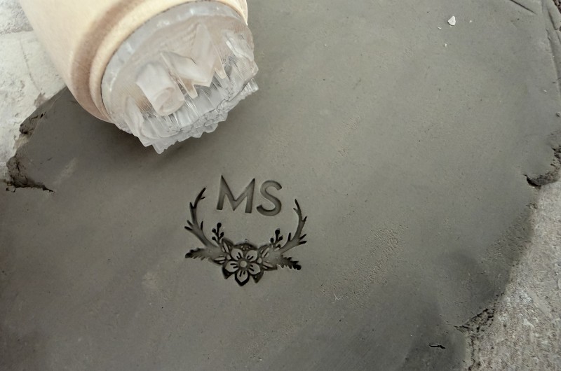 Tampon Signature pour céramique - Bois de Cerf et initiales