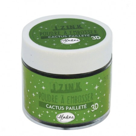 Poudre à embosser Izink Vert Cactus Paillettes