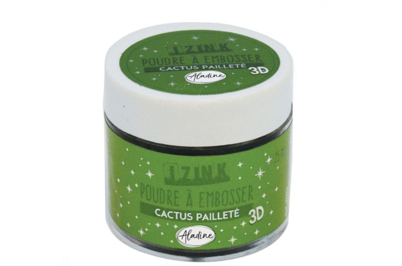 Poudre à embosser Izink Vert Cactus Paillettes
