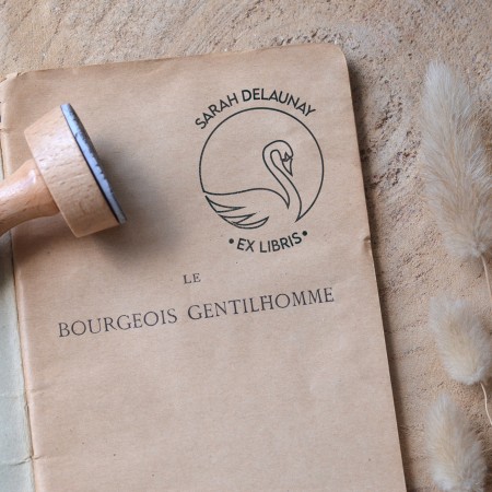 Tampon Ex Libris Cygne personnalisé