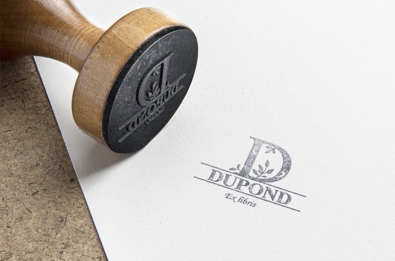 Tampon Monogramme fleuri et prénom