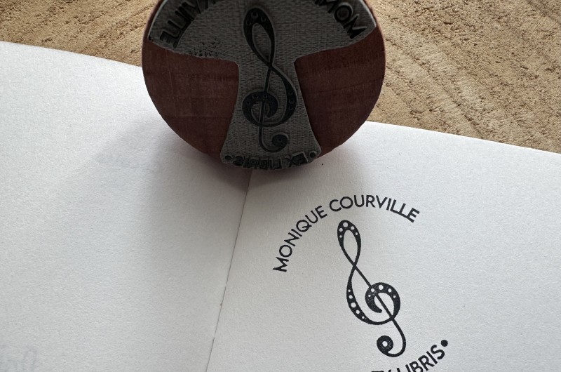 Tampon Ex Libris Clé de sol Musique