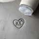 Tampon Signature pour poterie - Coeur étoilé et initiales