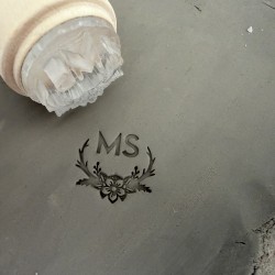 Tampon Signature pour c&eacute;ramique - Bois de Cerf et initiales